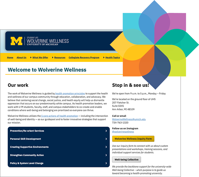 Wolverine Wellness screenshot with logo.